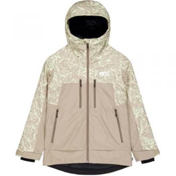 Chaqueta casual femenina Picture Exa con capucha, diseño rosa suave y blanco, talla mediana