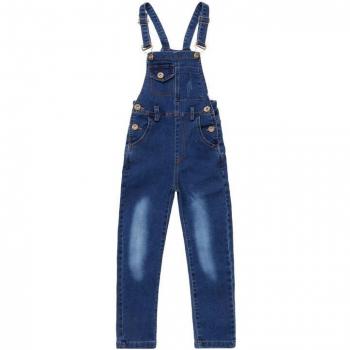 Girls' Denim Suspender Trousers 5-14T