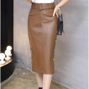 Autumn Plus Size Faux Leather Skirt for Women