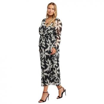 Sleek Black Design Maxi Wrap Dress