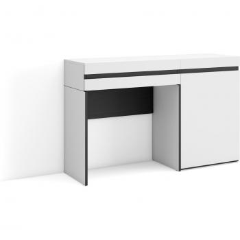 Stile moderno, tavolo di stoccaggio per trucco, 121×75×35 cm, bianco – Skraut Home
