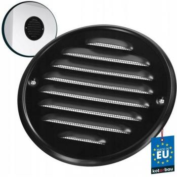 Ronde Grille d'Aération 130 mm, KOTARBAU, Zwart, met Moustiquaire