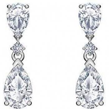 Swarovski Pendientes Blanco Gota Palace Baño de Rodio