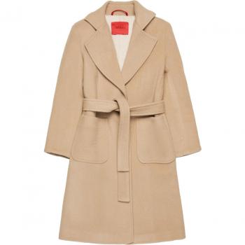 Cappotto Beige Runaway in Lana per Bambina