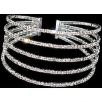 Elegant Gold Red Crystal Wedding Jewelry Bracelet