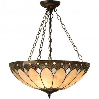 Brooklyn 3 Light Large Inverted Ceiling Pendant Dark Bronze, Tiffany
