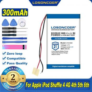 Batería de acumulador LOSONCOER 300mAh para Apple iPod Shuffle 4/5/6