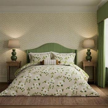Poets Rose Linen Duvet Cover Set by Sanderson – King