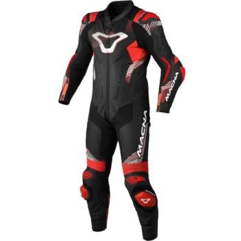 Macna Armadyl Perforierte Motorrad‑Rüstung 1‑teilig – schwarz, weiß und rot, 54 mm, für Männer