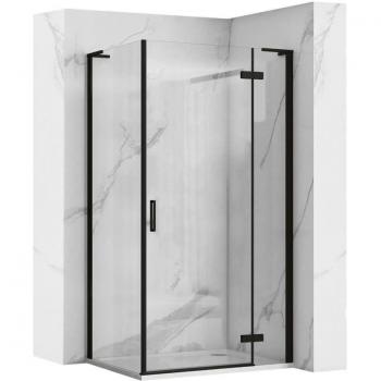 Cabine de douche Rea Hugo Noir 90×90×200 cm – Paroi + Porte