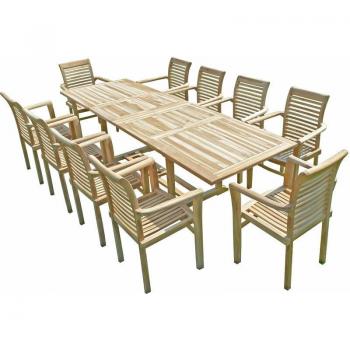 Set de Jardín Teca Batan con 10 Sillas