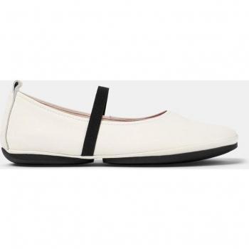 CAMPER Right Signature White Smooth Leather Ballerinas