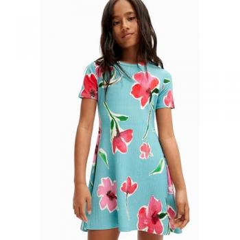 Desigual Kurzes Kleid für Mädchen mit Blumenmuster