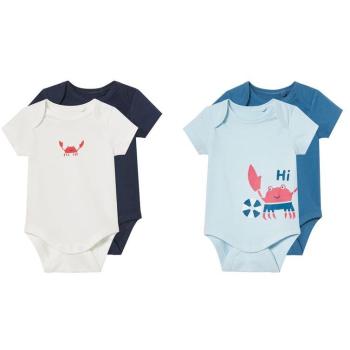Lupilu Kit 2 bodies pour nouveau-né en bleu clair et bleu