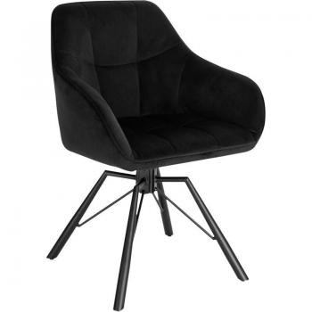 Poltroncina Rotante 360° Soggiorno Nero
