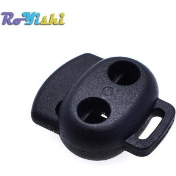 Bouchons à bascule pour cordon – 2 trous, 23 mm × 15 mm × 8,5 mm, pack de 20 pièces