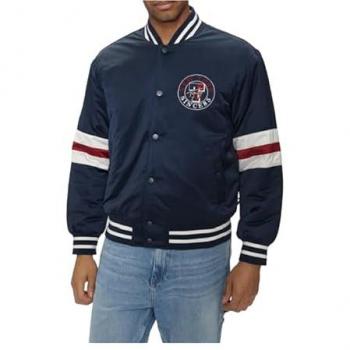 Dunkelblaue Tommy Jeans Varsity Jacke Relaxed Fit