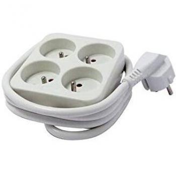 CHACON Bloc multiprise carré 4 prises 16A 3 m blanc