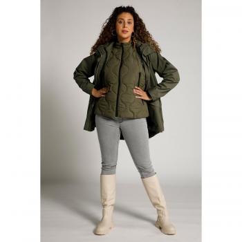 Giacca 3-in-1 con gilet e cappuccio staccabile, Donna, Marrone, Taglia: 60/62, Poliestere/Cotone