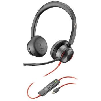 Cuffie Poly Blackwire 8225, microfono integrato, USB‑A in nero