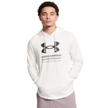Hoodie UA Rival Terry Graphique blanc pour hommes