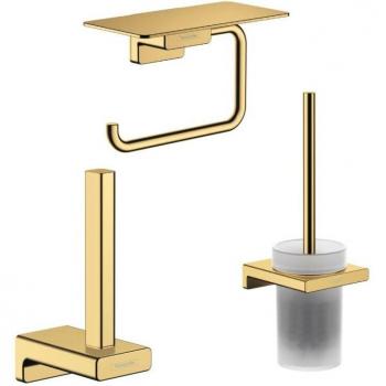 Kit WC Hansgrohe Addstoris : porte-brosse et porte-papier avec tablette