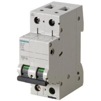 Interruptor automático 2P 6A Siemens Montaje en Carril DIN