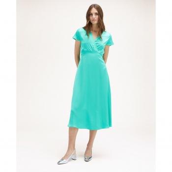 Vestido Midi Tinta Unita de Raso por Motivi
