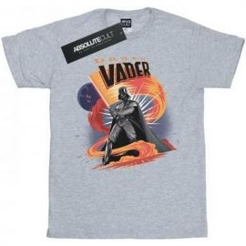 Darth Vader Swirling Fury: Camiseta Blanca de Algodón para Niñas 9-11 Años (Star Wars)