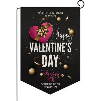Fiery Heart Pattern Garden Flag