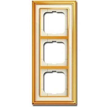 1723-838 Polished Brass 3-Gang Frame