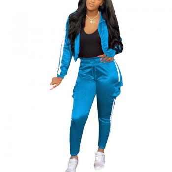 Vigor Vibe Pair: Women’s Athletic Top with Turn‑Down Collar + High‑Waisted Joggers