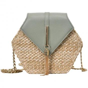 Women’s Hex Straw Top-Handle Bag