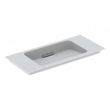 Meuble de salle de bain Geberit One, 90x40cm, sans trou, blanc KeraTect, avec trop-plein