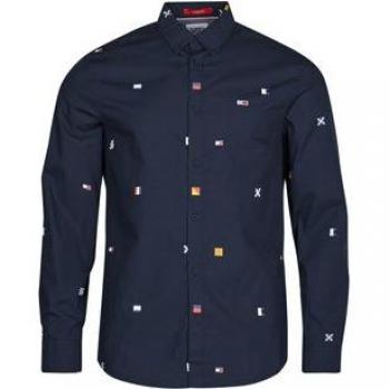 Chemise à manches longues Tommy Jeans TJM CLSC FLAG CRITTER Marine EU M