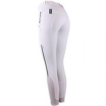QHP Reithose Coco Voll Grip Damenreithose mit farbigen Akzenten und Strass (Brown, 44)