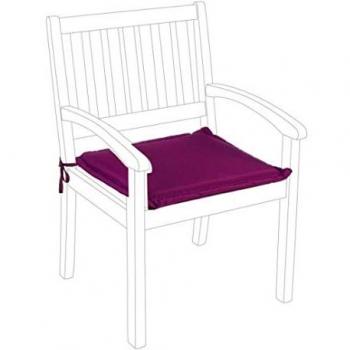 Cuscino Sfoderabile Idrorepellente per Sedie e Poltrone da Esterno Bordeaux 49 x 52 cm