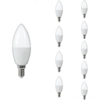 E14 LED 4.8W C37 180° 10 Unidades – Blanco Cálido 2300K a 3500K Silumen