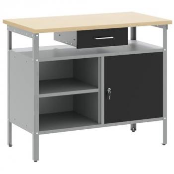 Plateforme de travail robuste noire 100x55x85 cm, tiroir verrouillé – vidaXL