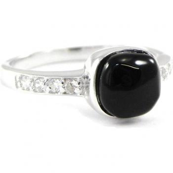 Anillo 'Safo' de Plata y Ónix 60