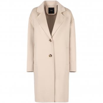 PINKO Ivory Single-Breasted Coat for Women | Size XS