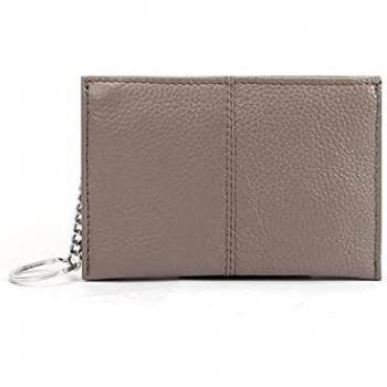 Borsa Chiave Monete in Pelle Vera Grigia KYWBD