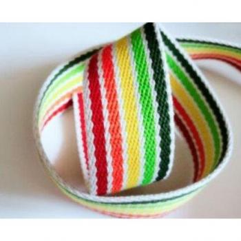 Multicolor Cotton Webbing Tape 3.8cm 10m