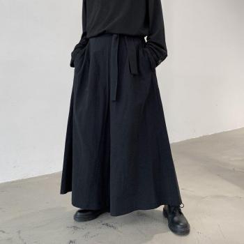 Unisex Hip Hop Punk Gothic Black Kimono Pants