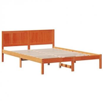 Cadre de Lit en Bois de Pin Marron 140 x 200 cm