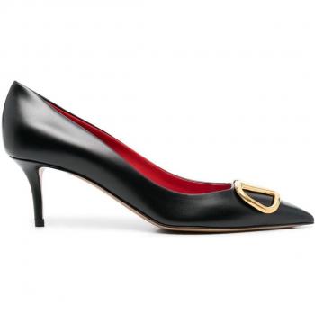 VLogo Premium Black Leather Pump – EU40