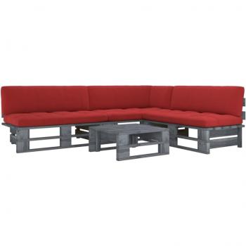Conjunto de sofás de palet con almohadas