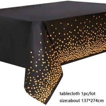 Nappe de Table Anniversaire Rose et Or