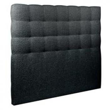 Tête de lit capitonnée bouclette noire – modèle L 135 cm, rembourrée 10 cm