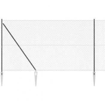 Clôture Treillis Vidaxl 25 m × 1,5 m, Poteaux Gris Acier